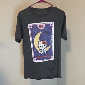 Hello Kitty Charcoal Tee with Purple and Yellow Design Price Firm
